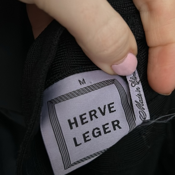 Herve Leger black one shoulder dress - Picture 5 of 7